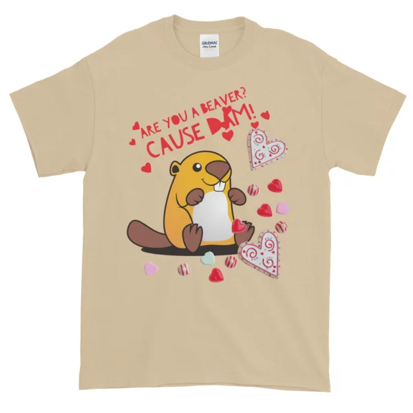 Are You a Beaver Funny Valentine's Day Short-Sleeve T-Shirt